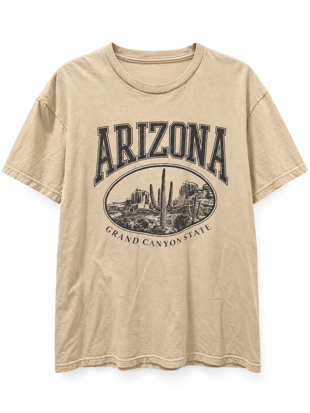Arizona Grand Canyon State Souvenir Graphic Tee Size L Cream Faded Print